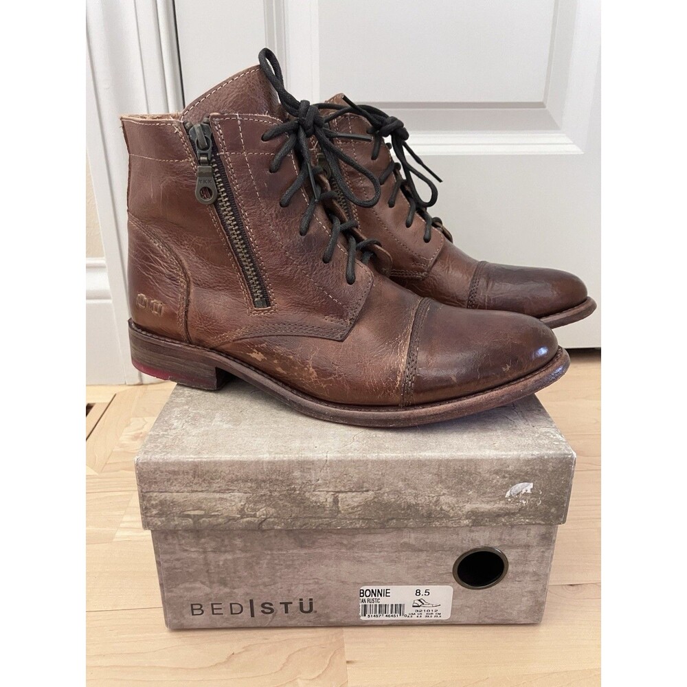 Bed Stu Bonnie Leather Tan Lux Women’s Boot Size 8.5 Excellent Used With Box